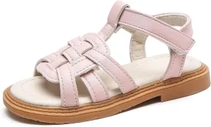 Komfyea Girl Summer Cute Wrap Toe Toddler Soft Flower Flat Beach Sandal Shoes