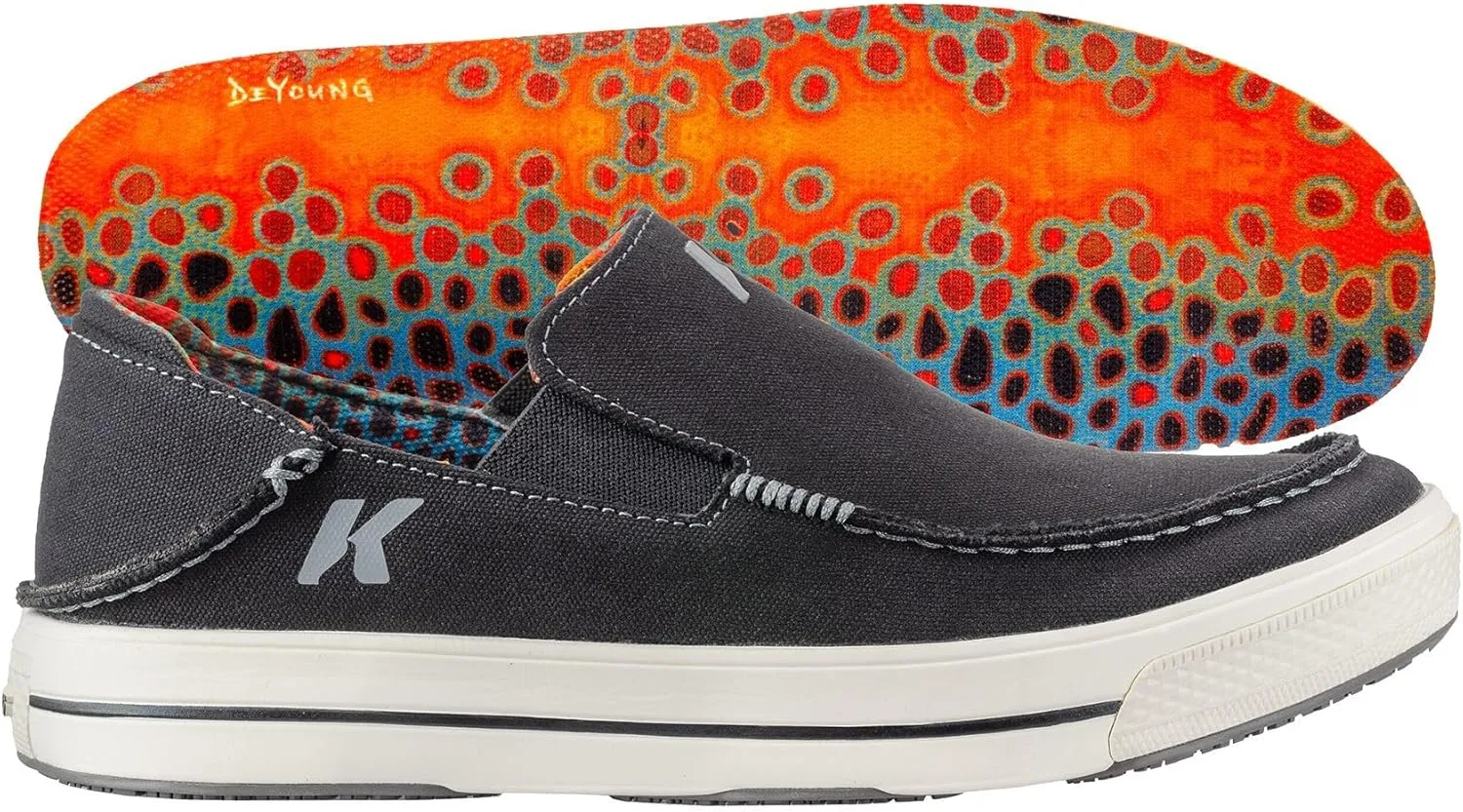 Korkers Men's Fish Moc Brown Trout w/Fixed Kling-On Deck Soles