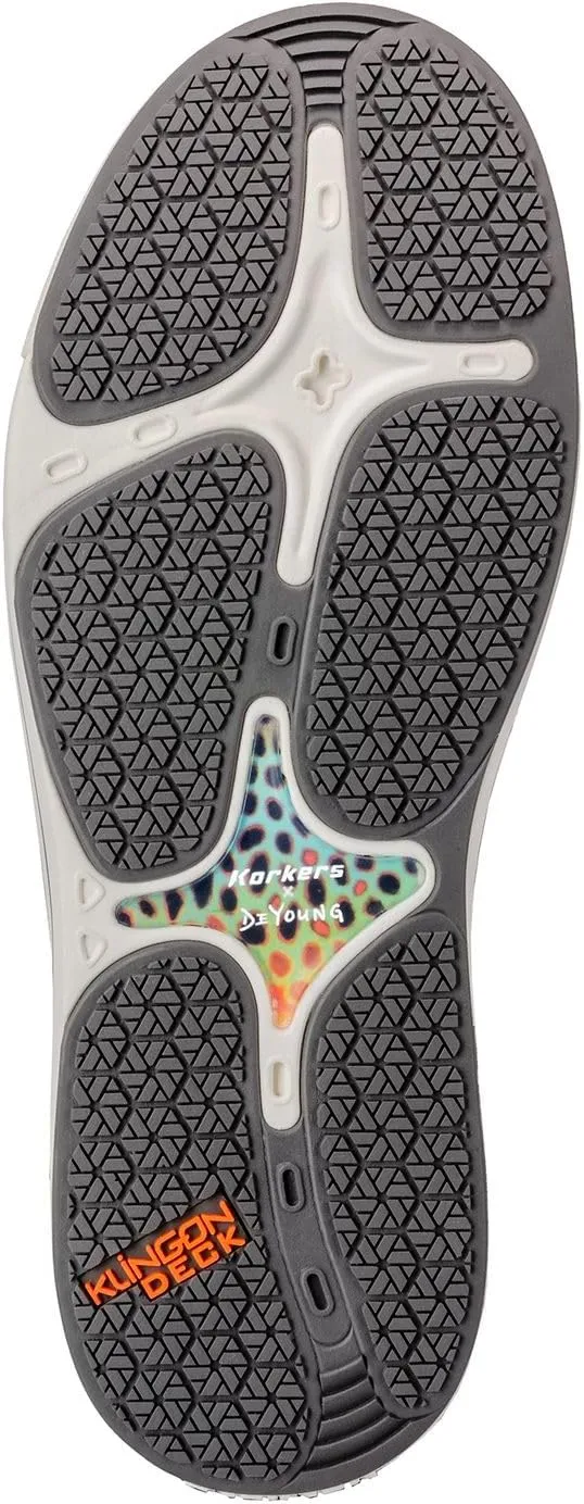 Korkers Men's Fish Moc Brown Trout w/Fixed Kling-On Deck Soles