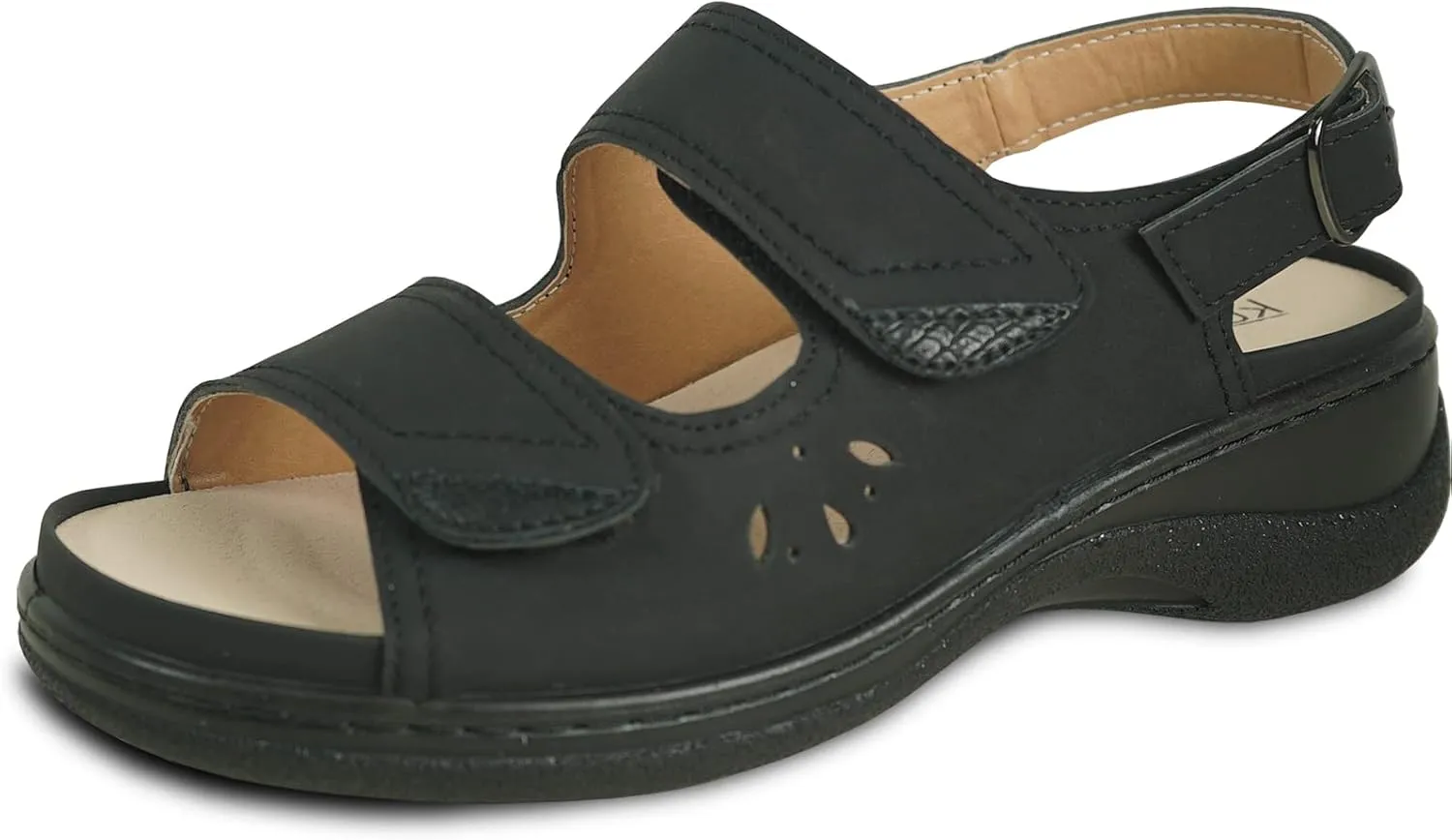 KOZI Canada Women Comfort Mule Shoe Casual Wedge Sandal with Round Toe Replaceable Orthopedic Insole Black Camel Navy Taupe