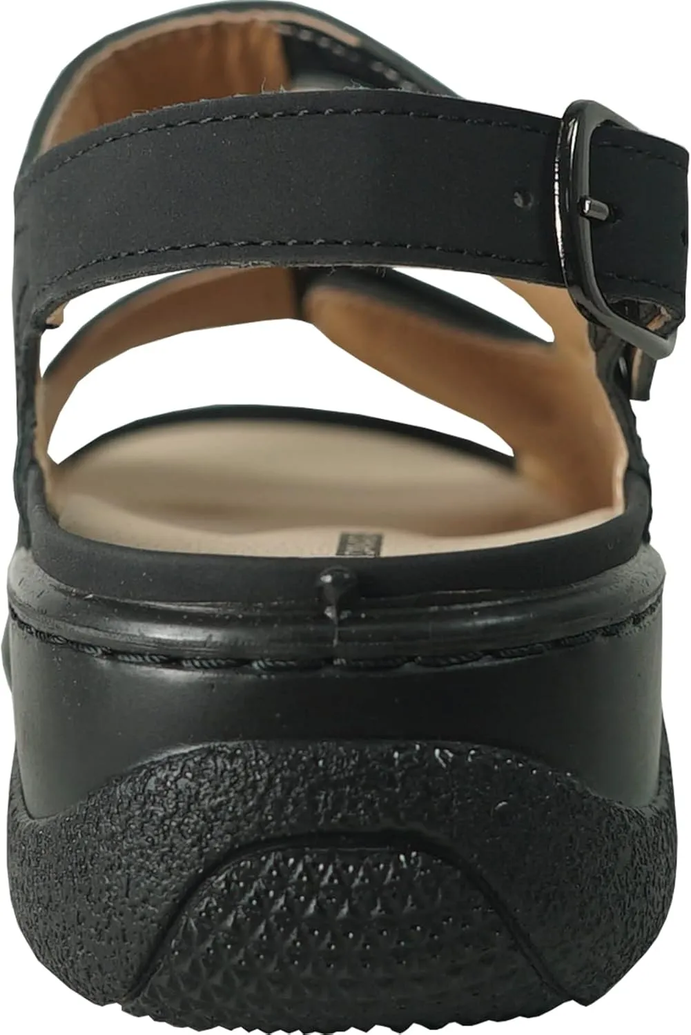 KOZI Canada Women Comfort Mule Shoe Casual Wedge Sandal with Round Toe Replaceable Orthopedic Insole Black Camel Navy Taupe