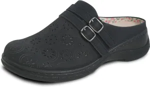 KOZI Canada Women Comfort Mule Shoe Casual Wedge Sandal with Round Toe Replaceable Orthopedic Insole Black Camel Navy Taupe