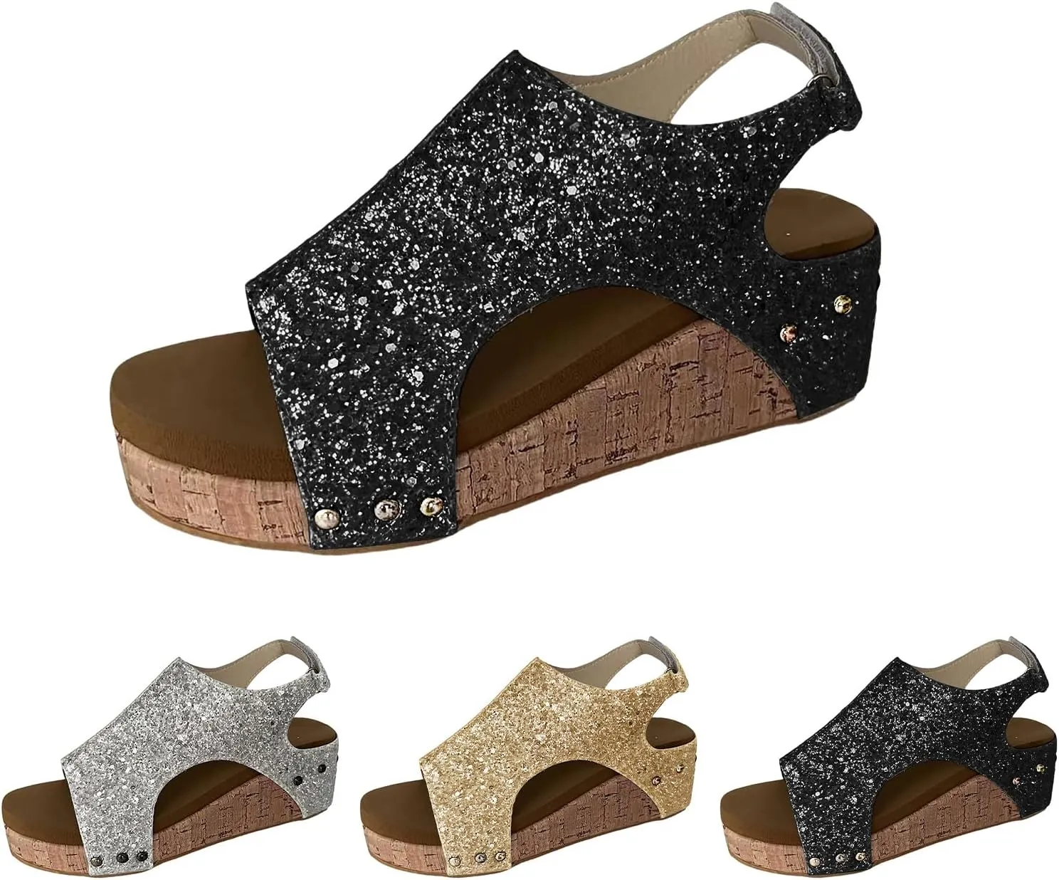Kubbon Womens Casual Wedges Platform High Heel Orthopedic Sandals Dressy Buckle Ankle Strap Open Toe Sandles with Arch Support 2025 Fashion Shoes