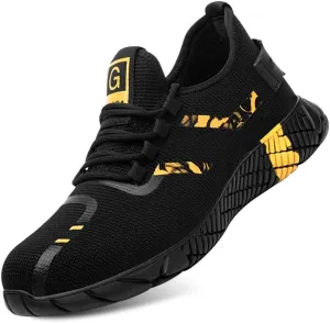 KUNWFNIX Steel Toe Sneakers for Men Women Lightweight Safety Shoes Comfortable Puncture Proof Slip On Composite Toe Work Shoes