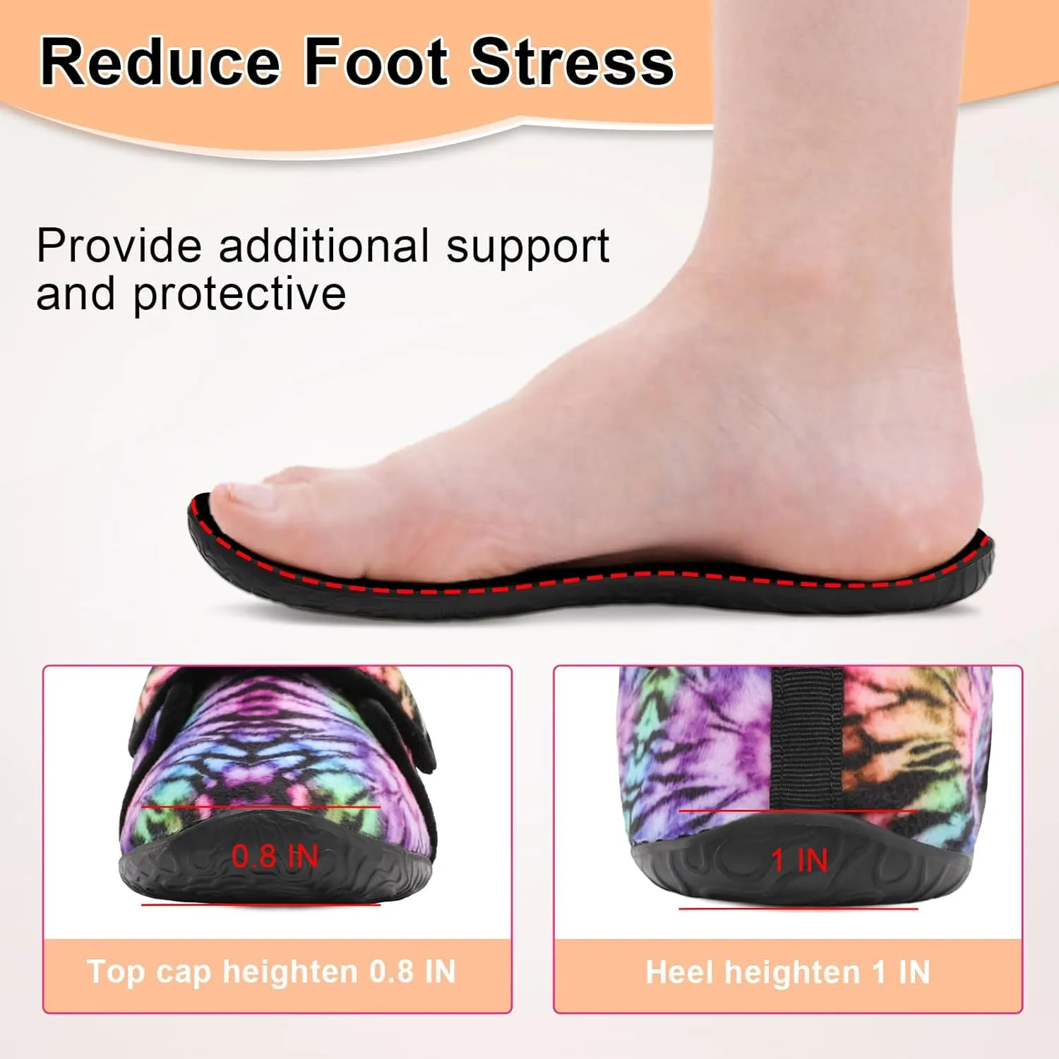 L-RUN Barefoot Womens & Men Soft House Slippers - Lightweight Indoor & Outdoor Slippers - Adjustable Home Shoes