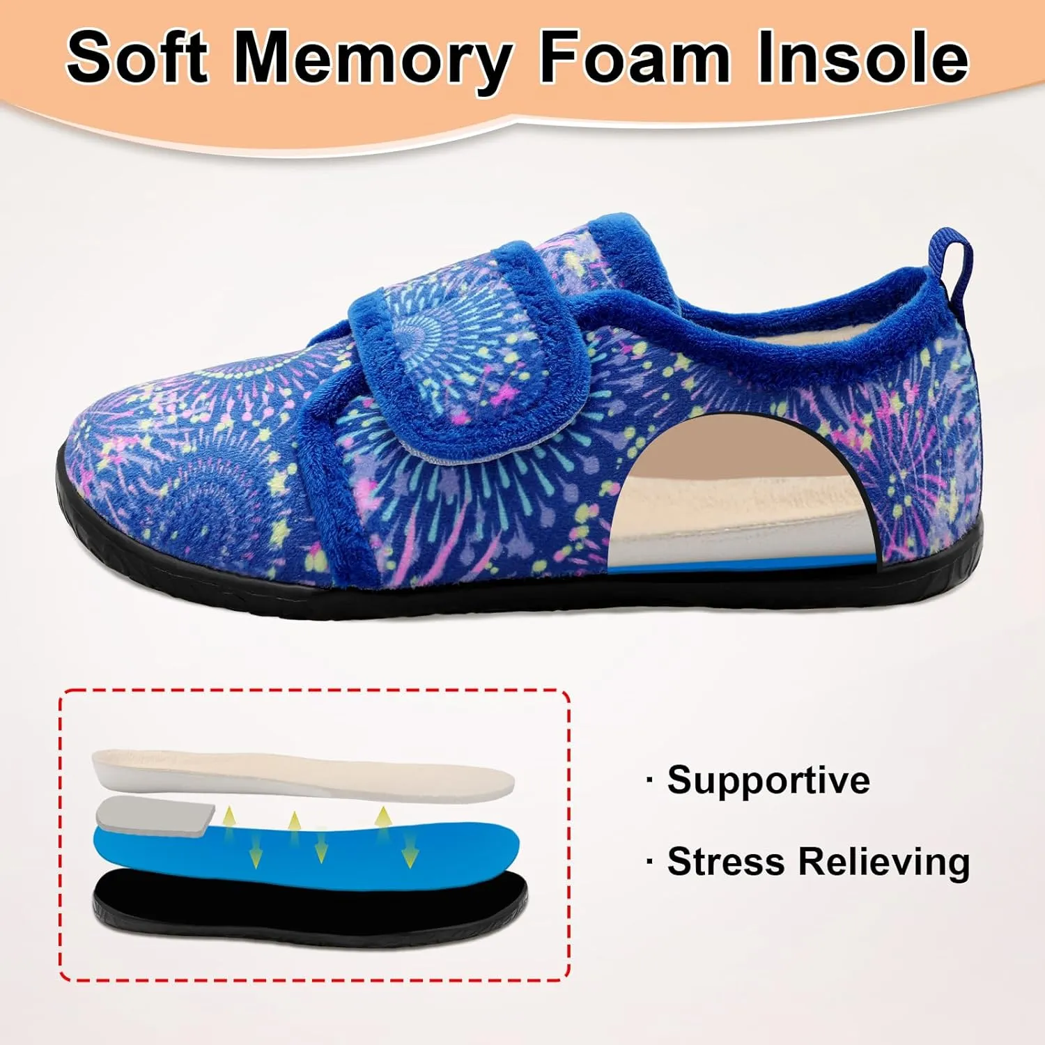 L-RUN Barefoot Womens & Men Soft House Slippers - Lightweight Indoor & Outdoor Slippers - Adjustable Home Shoes
