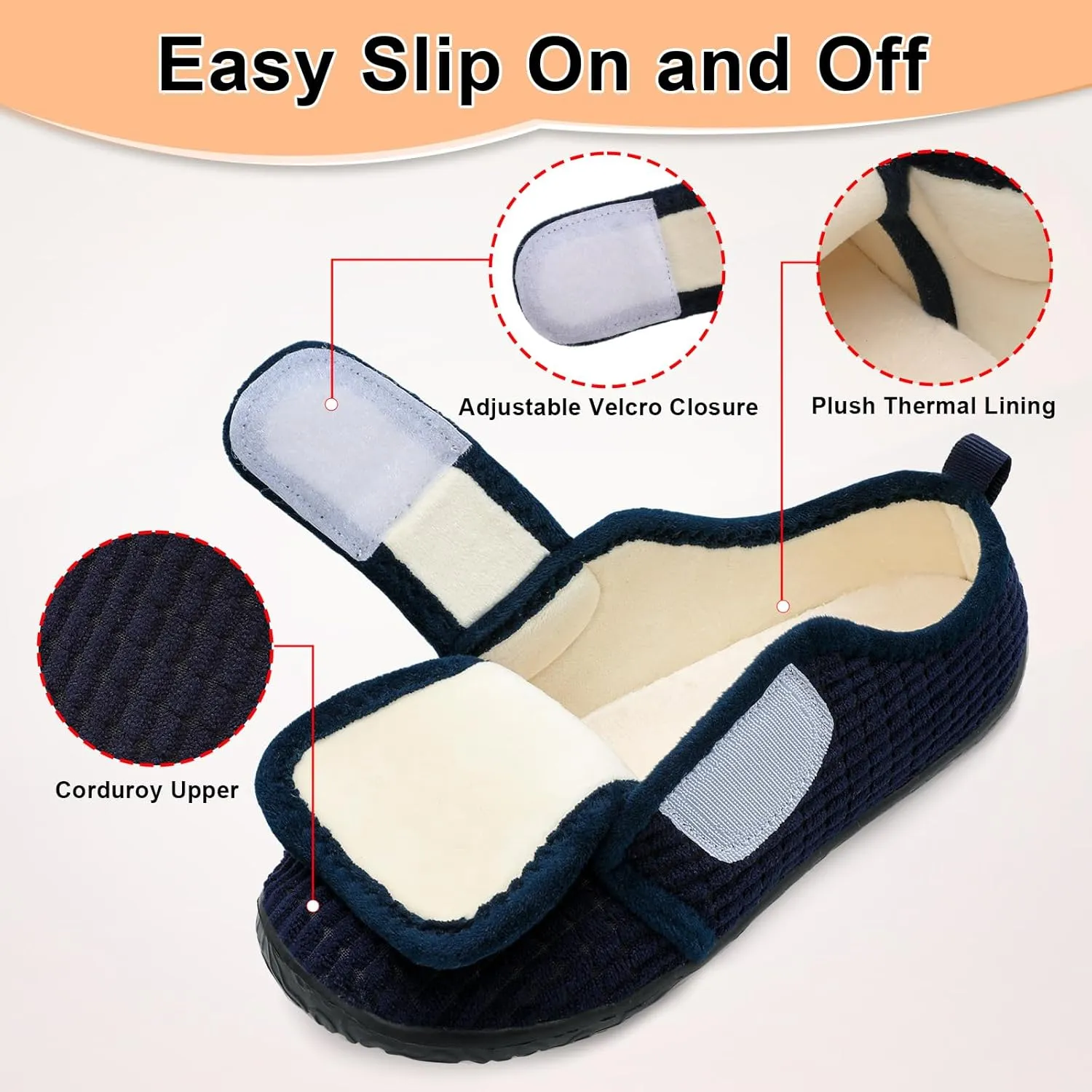 L-RUN Barefoot Womens & Men Soft House Slippers - Lightweight Indoor & Outdoor Slippers - Adjustable Home Shoes