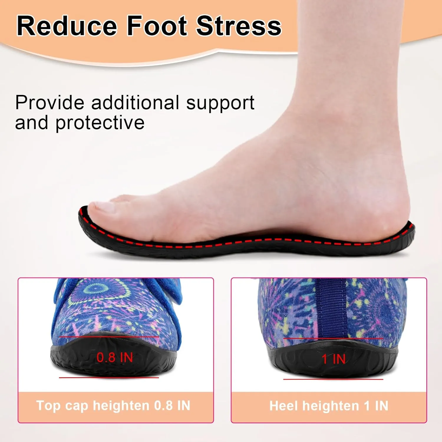 L-RUN Barefoot Womens & Men Soft House Slippers - Lightweight Indoor & Outdoor Slippers - Adjustable Home Shoes