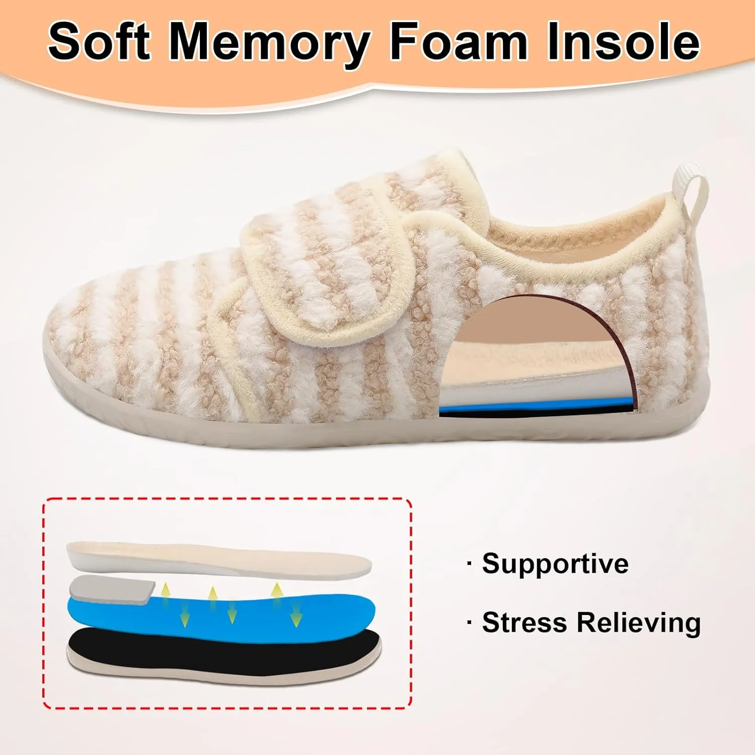 L-RUN Barefoot Womens & Men Soft House Slippers - Lightweight Indoor & Outdoor Slippers - Adjustable Home Shoes