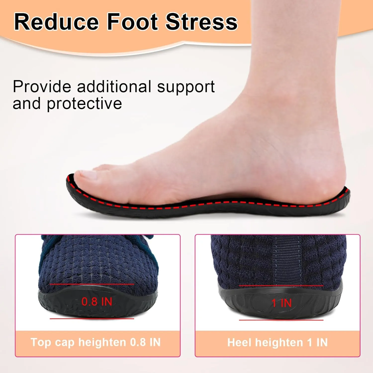 L-RUN Barefoot Womens & Men Soft House Slippers - Lightweight Indoor & Outdoor Slippers - Adjustable Home Shoes