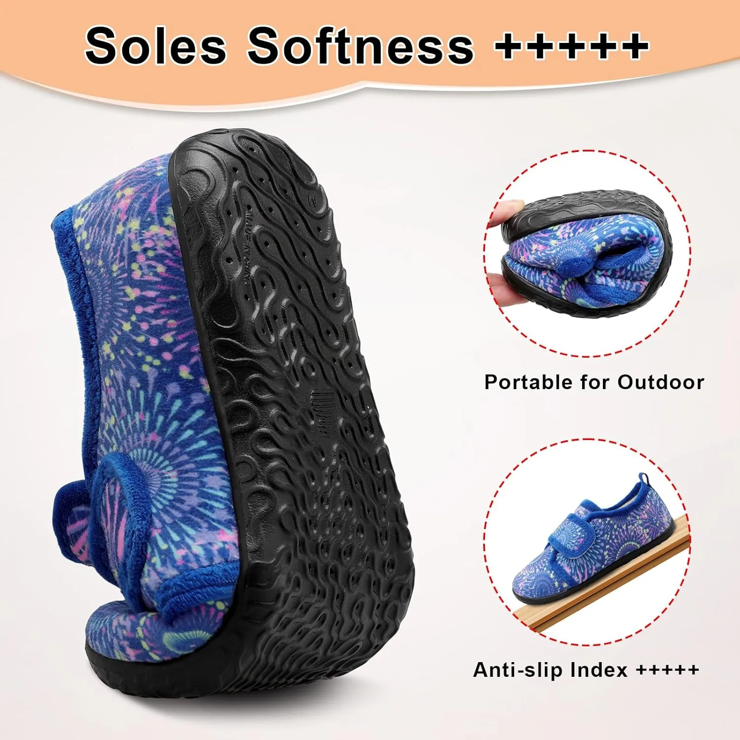 L-RUN Barefoot Womens & Men Soft House Slippers - Lightweight Indoor & Outdoor Slippers - Adjustable Home Shoes