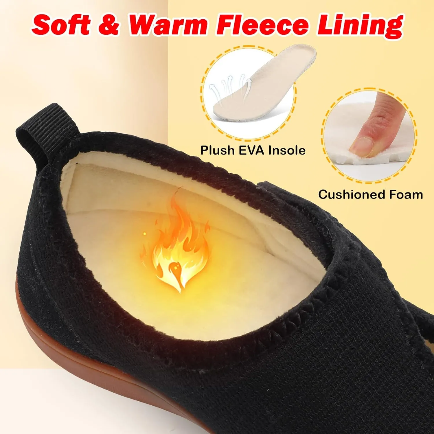 L-RUN Womens Wide Toe Box Barefoot Diabetic Shoes - Ladies House Slippers for Indoor and Outdoor