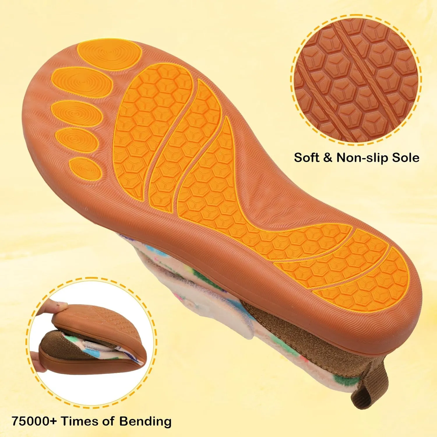 L-RUN Womens Wide Toe Box Barefoot Diabetic Shoes - Ladies House Slippers for Indoor and Outdoor