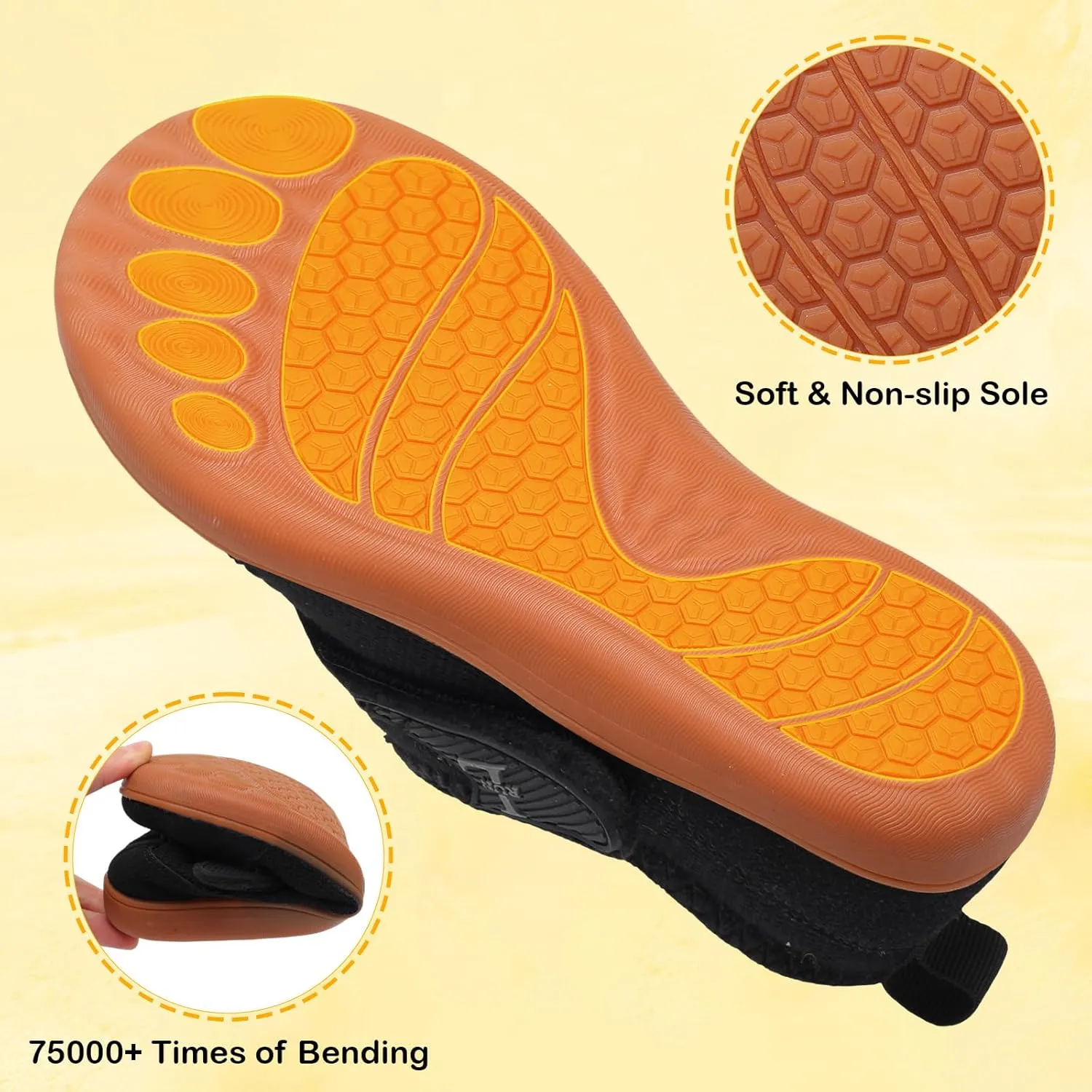 L-RUN Womens Wide Toe Box Barefoot Diabetic Shoes - Ladies House Slippers for Indoor and Outdoor