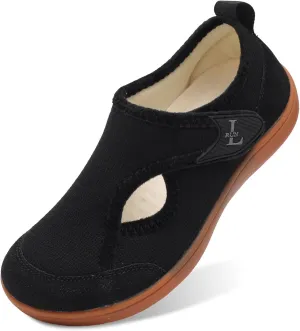 L-RUN Womens Wide Toe Box Barefoot Diabetic Shoes - Ladies House Slippers for Indoor and Outdoor