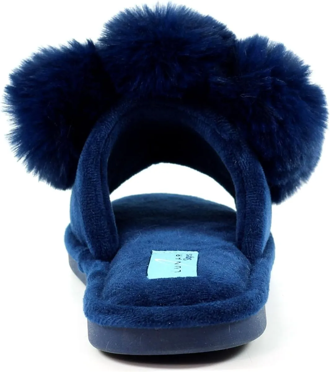 Ladies Octavia II Navy Pom Pom Slipper