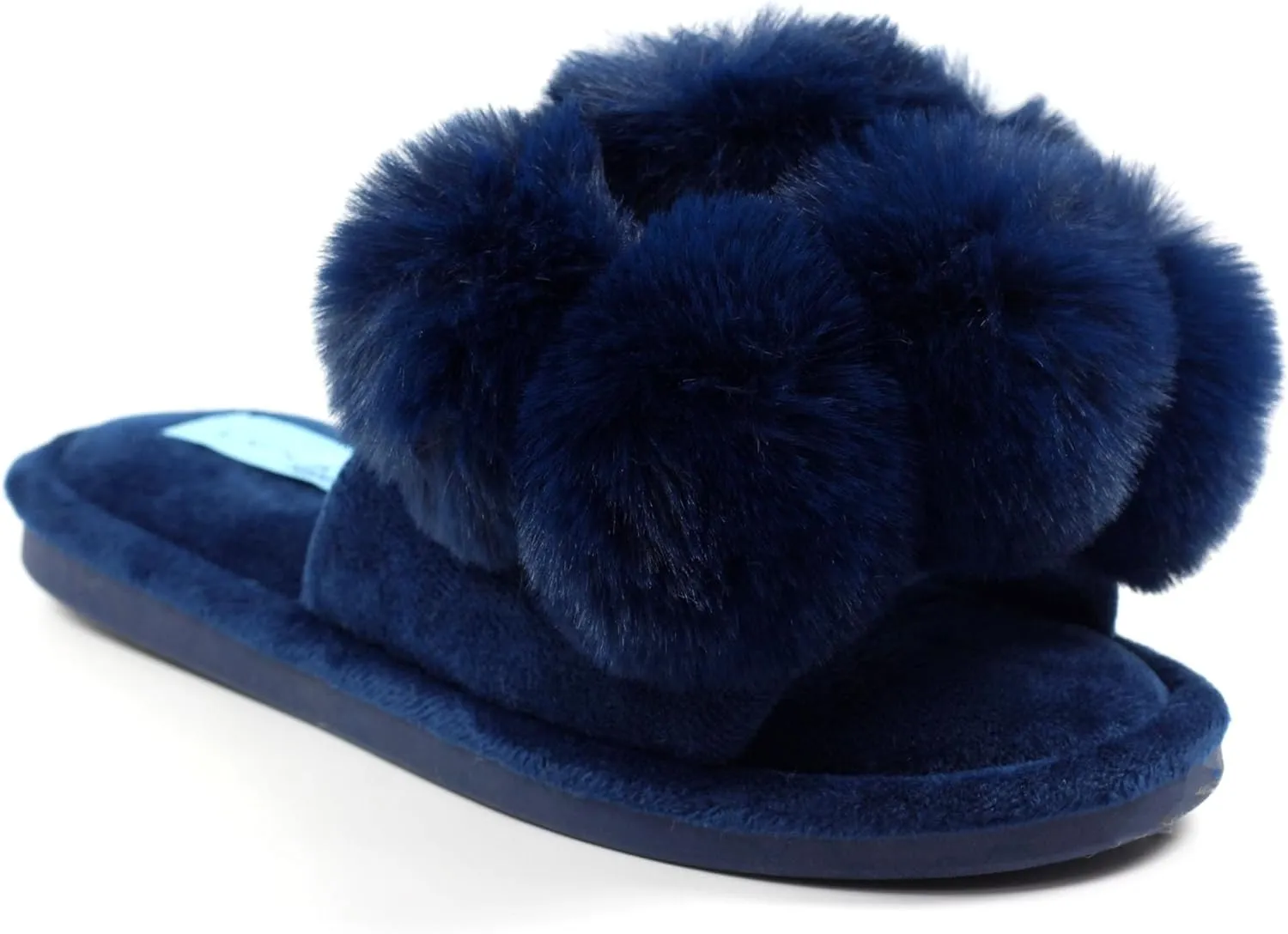 Ladies Octavia II Navy Pom Pom Slipper
