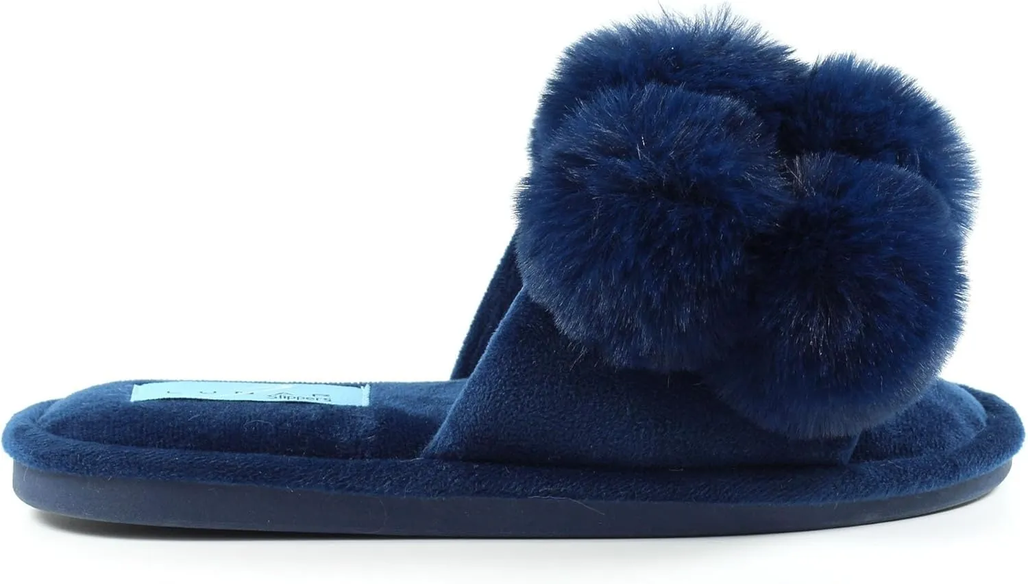 Ladies Octavia II Navy Pom Pom Slipper