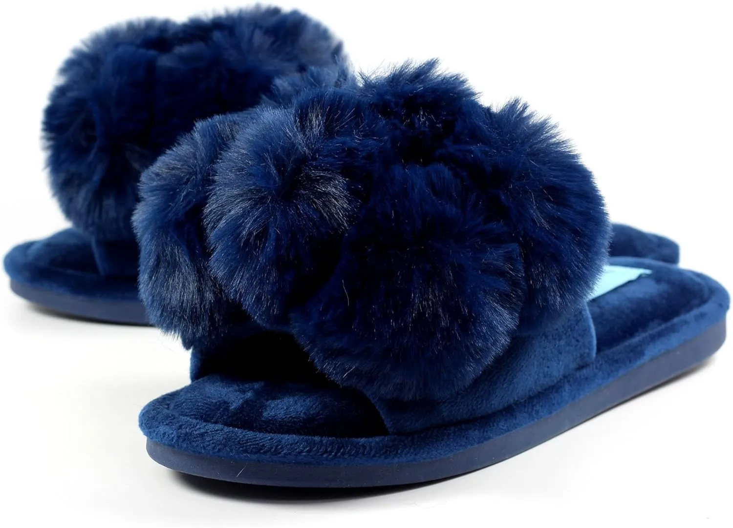 Ladies Octavia II Navy Pom Pom Slipper