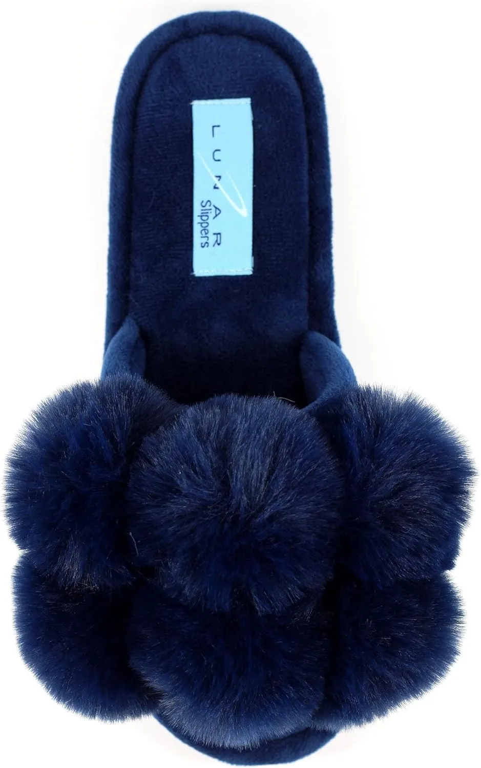 Ladies Octavia II Navy Pom Pom Slipper