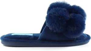 Ladies Octavia II Navy Pom Pom Slipper