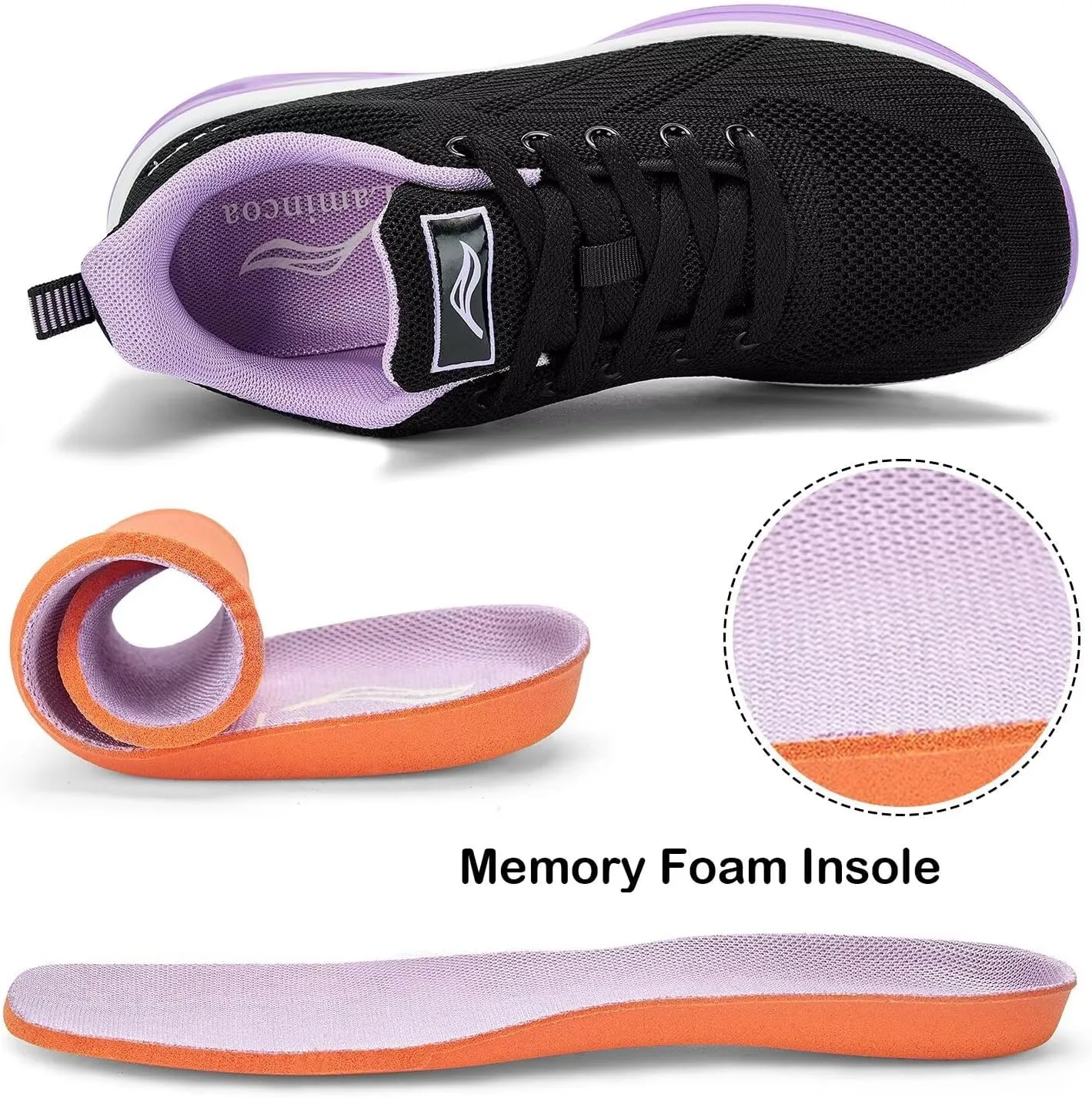 Lamincoa Women's Wide Toe Box Sneakers Wide Road Running Shoes Athletic Tennis Shoes for Women