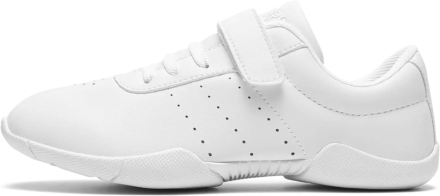 LANDHIKER Girls Cheer Shoes White Cheerleading Shoes Dance Athletic Training Tennis Breathable Youth Dancing Lightweight Competition Comfortable Cheer Sneakers
