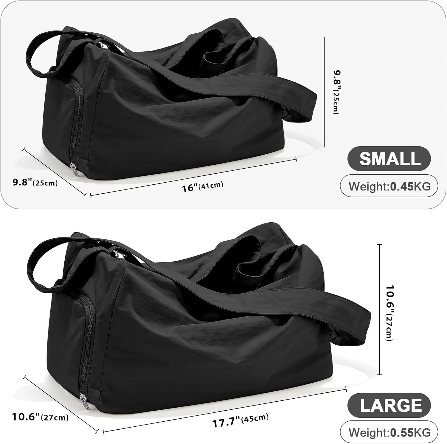 Large Gym Bag for Women Lightweight Carry on Gym Tote Bag, Workout Sport Duffle Bag with Shoe Compartment,Crossbody Shoulder Travel Bag for Swim, Yoge, Dance