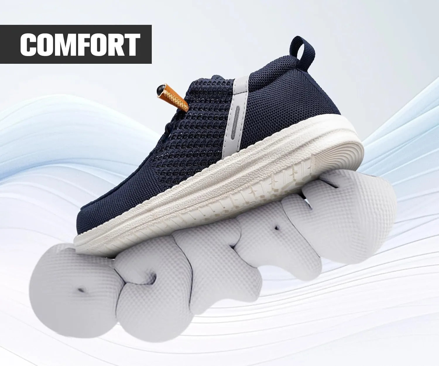 LARNMERN Slip On Steel Toe Shoes Men Lightweight Comfortable Lounging Walking Sneakers Steel Toe Loafers