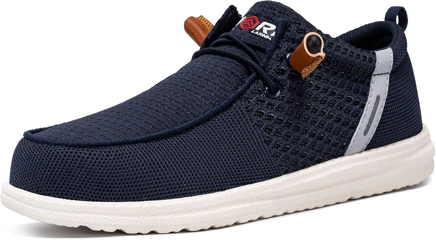 LARNMERN Slip On Steel Toe Shoes Men Lightweight Comfortable Lounging Walking Sneakers Steel Toe Loafers