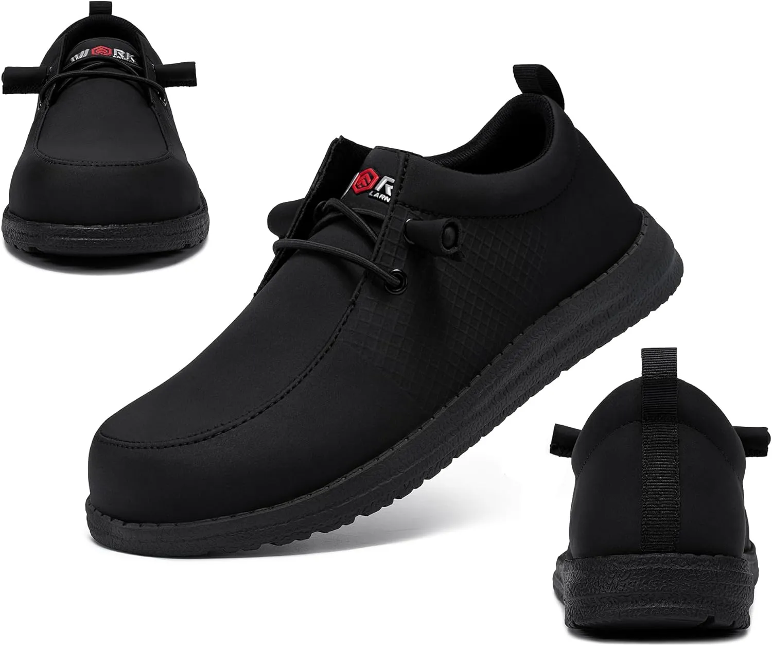 LARNMERN Slip On Steel Toe Shoes Men Lightweight Comfortable Lounging Walking Sneakers Steel Toe Loafers