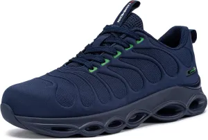 LARNMERN Steel Toe Shoes for Men Women Wide Lightweight Safety Sneakers Comfortable Safety Shoes Colorful Tennis Work Shoes