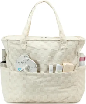LEDAOU Large Beach Tote Bag Women Waterproof Sandproof Zipper Beach Tote Bag for Pool Gym Grocery Travel with Wet Pocket