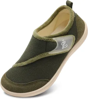 LeIsfIt Mens Slippers Wide House Shoes Adjustable Diabetic Shoes Arthritis Swollen House Slippers Indoor Outdoor