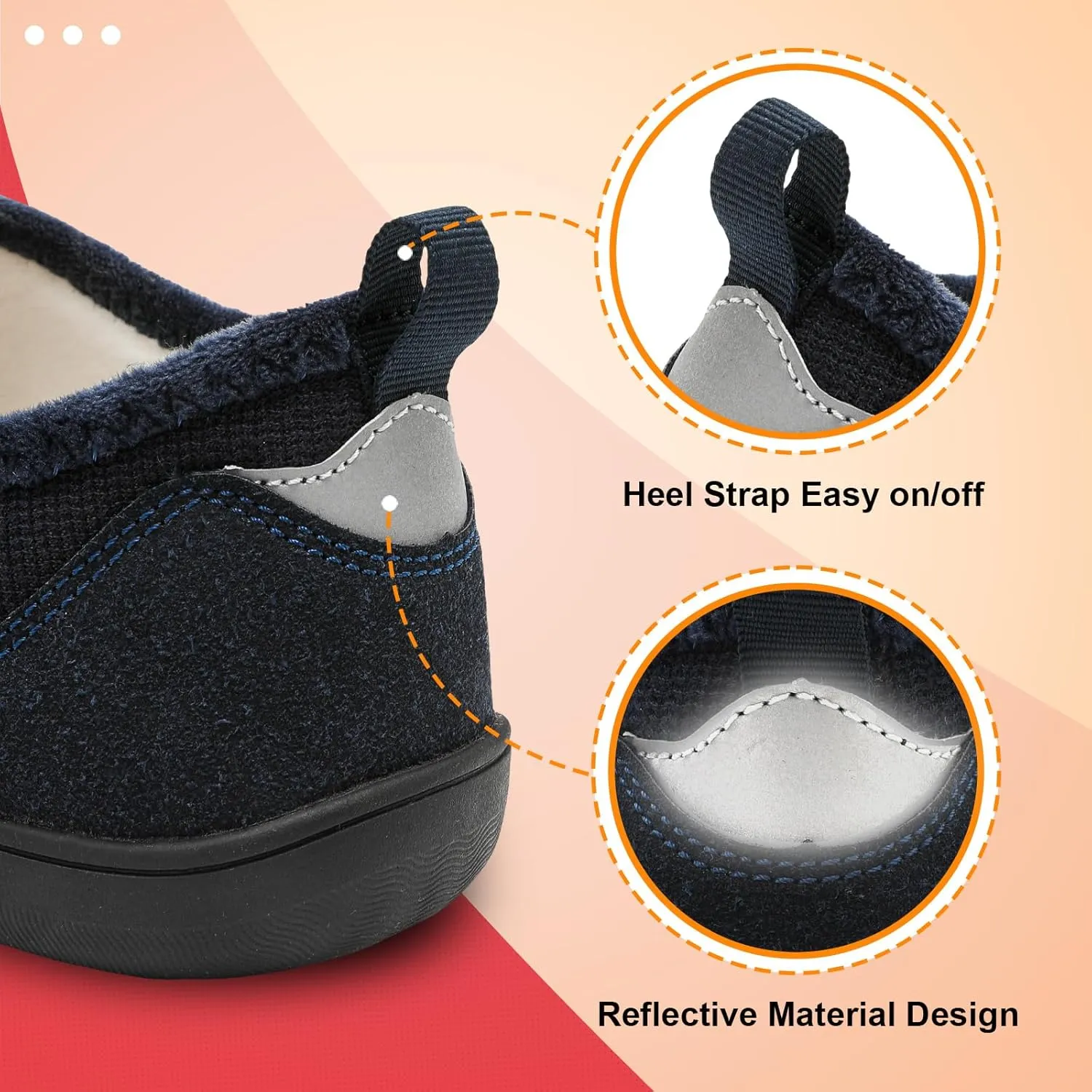 LeIsfIt Mens Slippers Wide House Shoes Adjustable Diabetic Shoes Arthritis Swollen House Slippers Indoor Outdoor