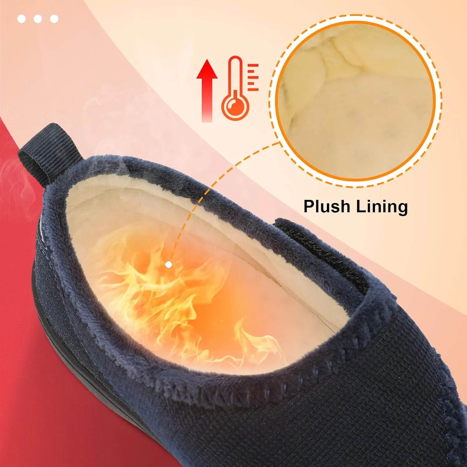LeIsfIt Mens Slippers Wide House Shoes Adjustable Diabetic Shoes Arthritis Swollen House Slippers Indoor Outdoor