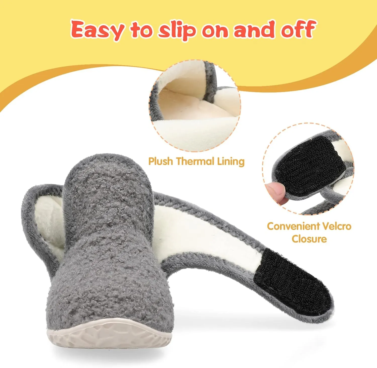 LeIsfIt Toddler Slippers Boys Girls House Slippers Kids Winter Boots Warm Lightweight House Shoes with Non-Slip Sole