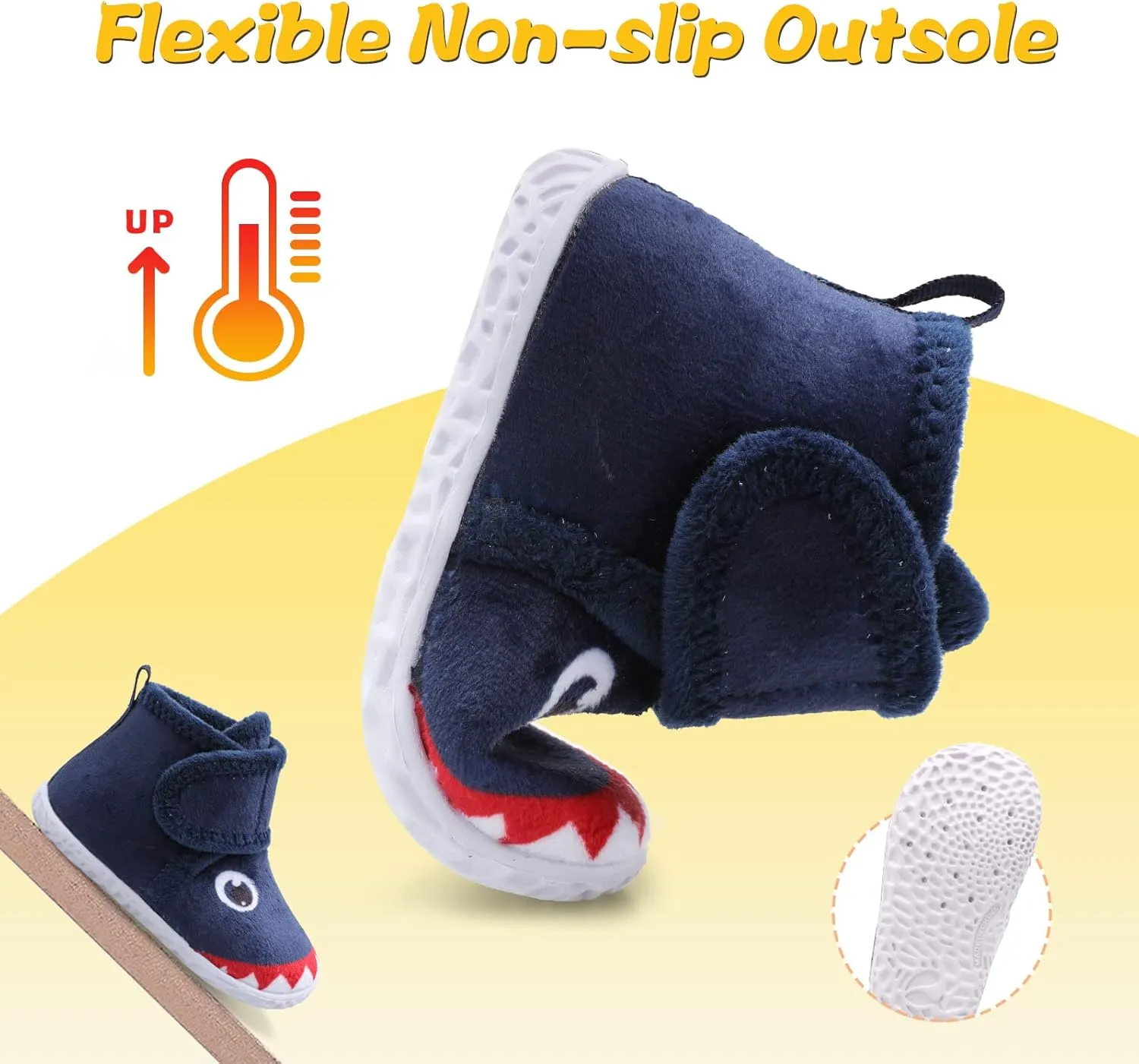 LeIsfIt Toddler Slippers Boys Girls House Slippers Kids Winter Boots Warm Lightweight House Shoes with Non-Slip Sole