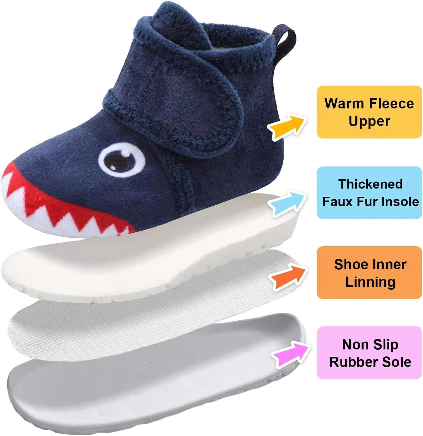 LeIsfIt Toddler Slippers Boys Girls House Slippers Kids Winter Boots Warm Lightweight House Shoes with Non-Slip Sole