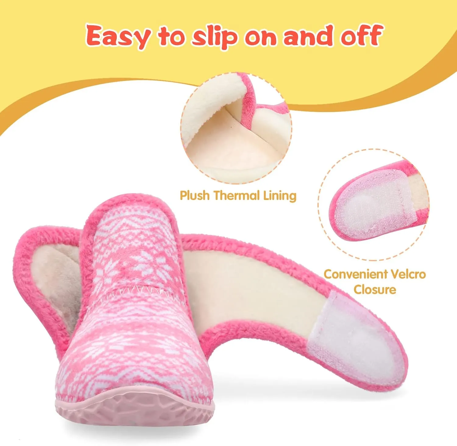 LeIsfIt Toddler Slippers Boys Girls House Slippers Kids Winter Boots Warm Lightweight House Shoes with Non-Slip Sole