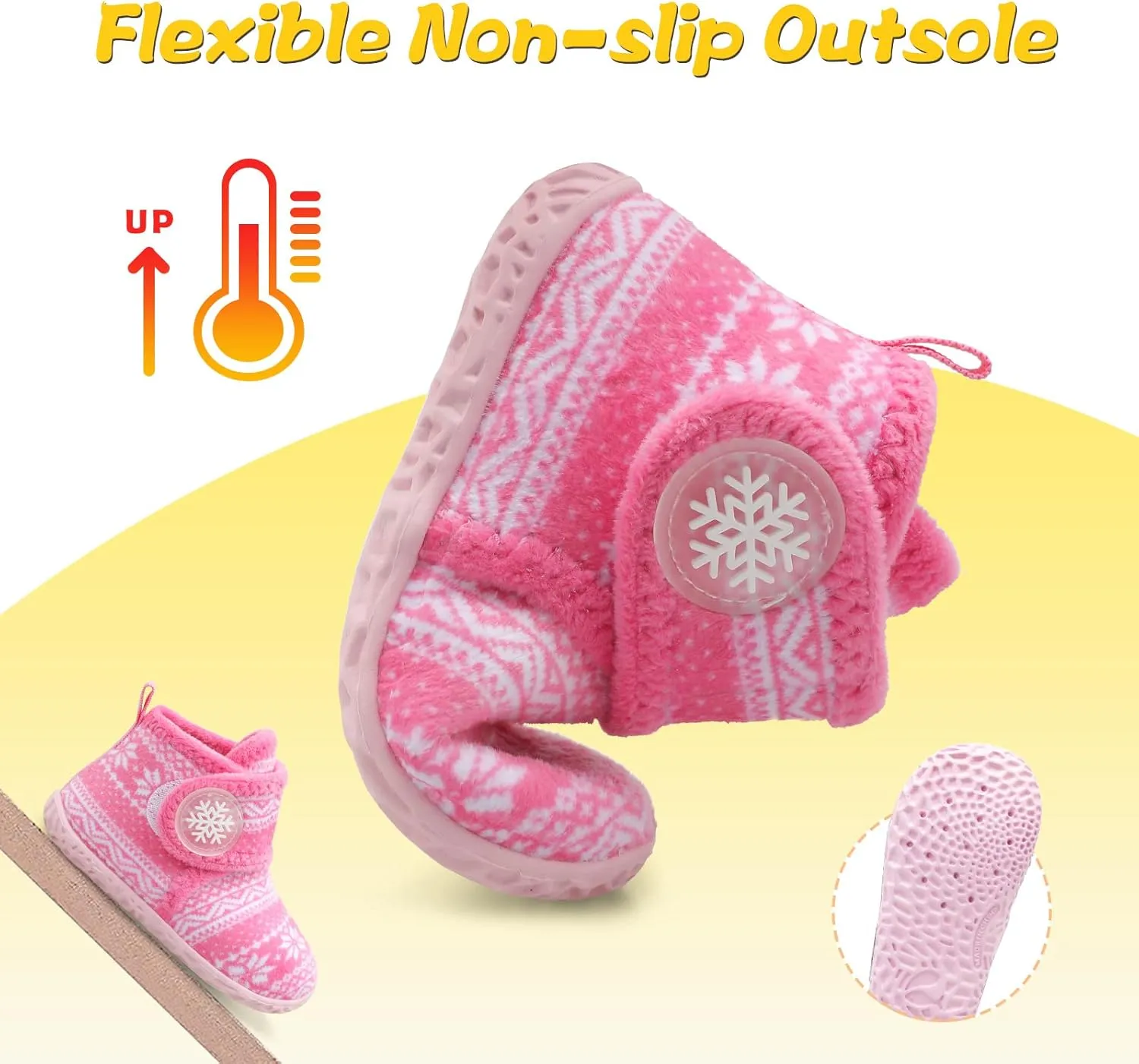 LeIsfIt Toddler Slippers Boys Girls House Slippers Kids Winter Boots Warm Lightweight House Shoes with Non-Slip Sole