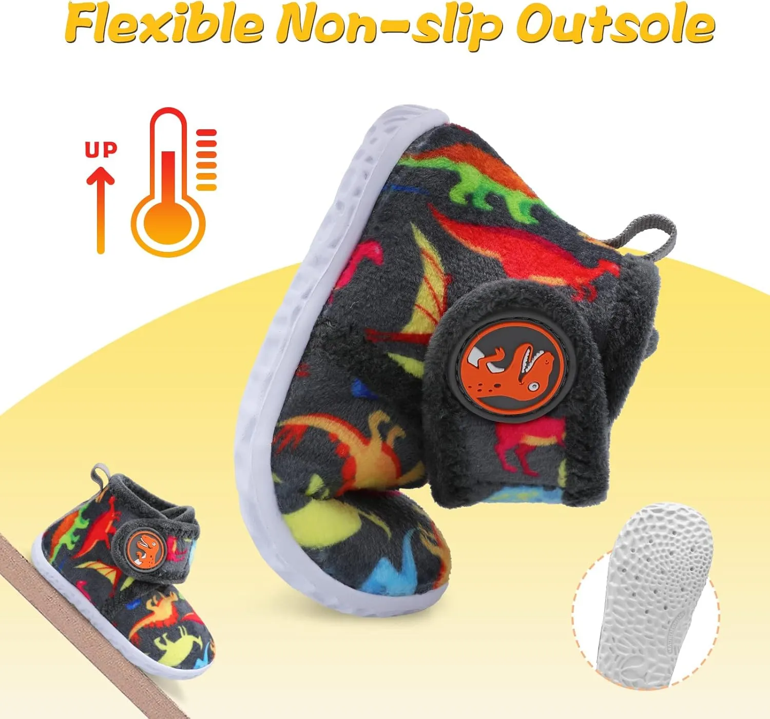 LeIsfIt Toddler Slippers Boys Girls House Slippers Kids Winter Boots Warm Lightweight House Shoes with Non-Slip Sole