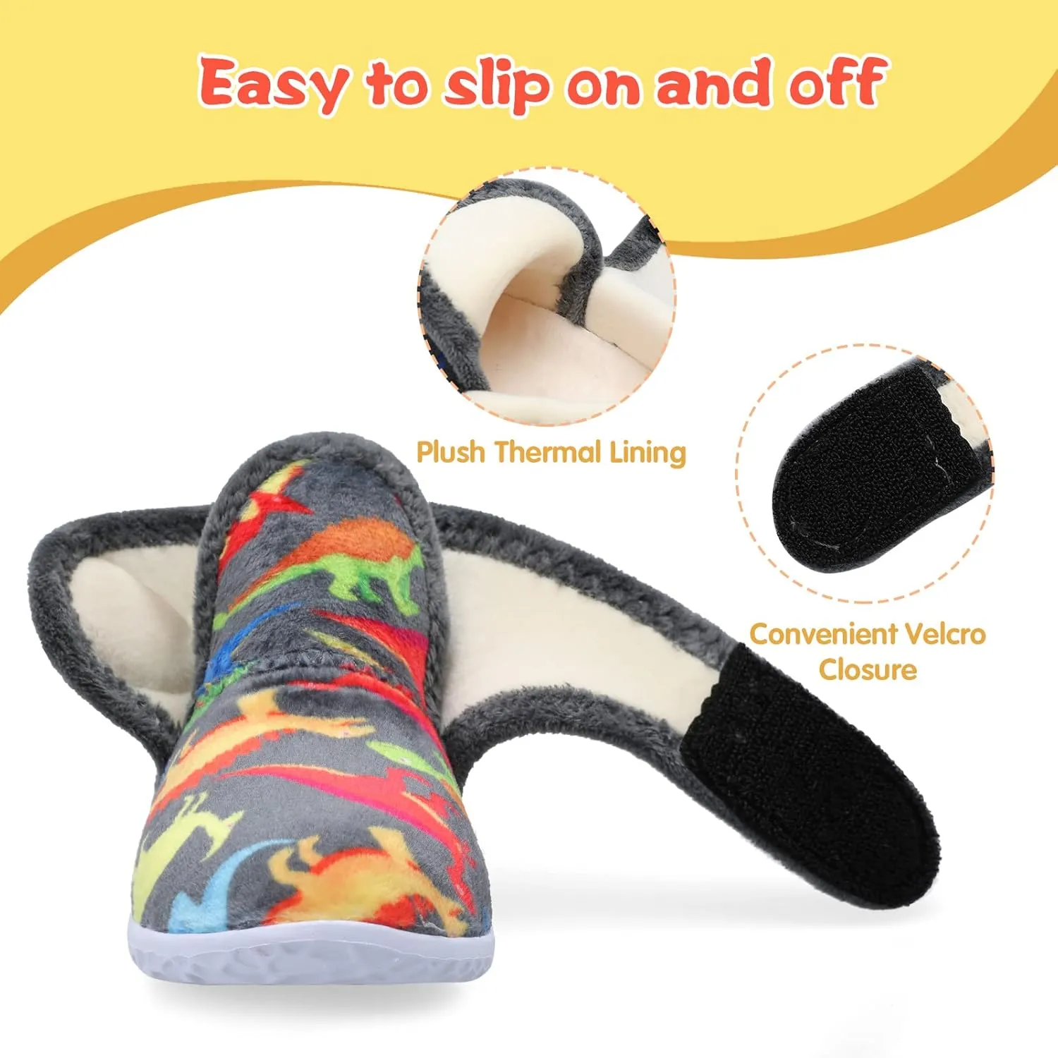 LeIsfIt Toddler Slippers Boys Girls House Slippers Kids Winter Boots Warm Lightweight House Shoes with Non-Slip Sole