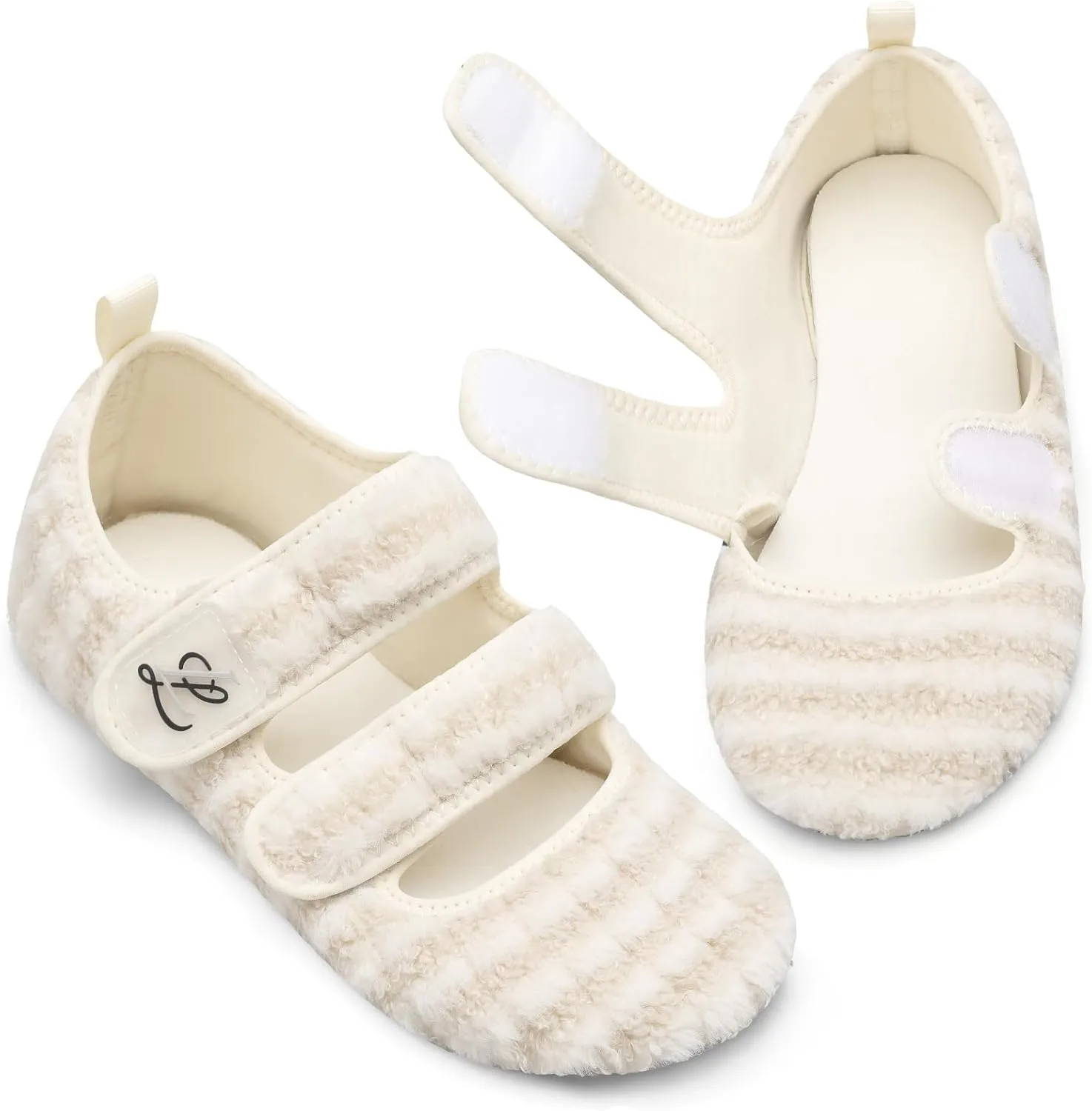 LeIsfIt Womens Slippers Adjustable Diabetic Slippers Wide Soft Arthritis Edema House Shoes Warm Fuzzy Slipper Socks with Rubber Sole