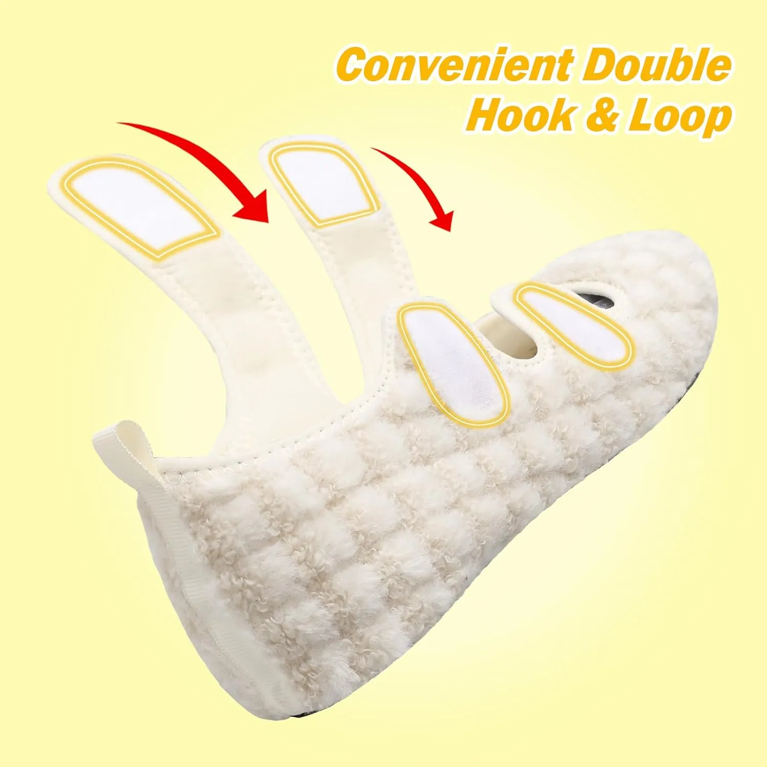 LeIsfIt Womens Slippers Adjustable Diabetic Slippers Wide Soft Arthritis Edema House Shoes Warm Fuzzy Slipper Socks with Rubber Sole