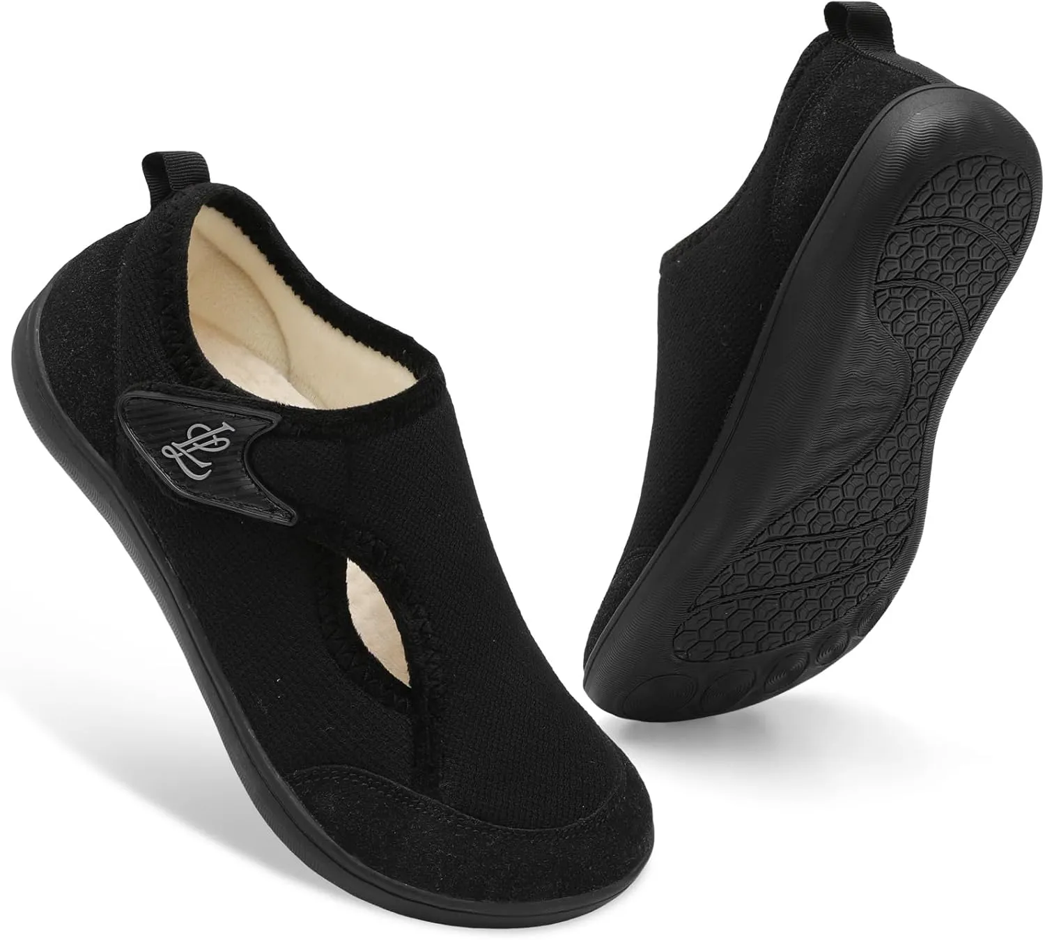 LeIsfIt Womens Slippers Wide Diabetic Shoes Adjustable Arthritis Edema House Shoes Indoor Outdoor Slippers