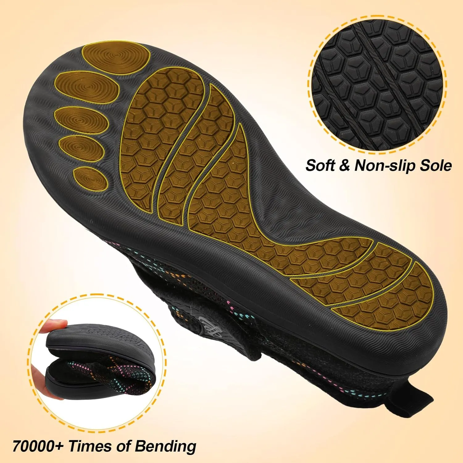 LeIsfIt Womens Slippers Wide Diabetic Shoes Adjustable Arthritis Edema House Shoes Indoor Outdoor Slippers