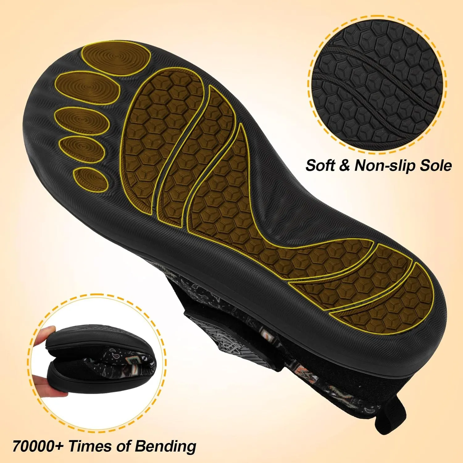 LeIsfIt Womens Slippers Wide Diabetic Shoes Adjustable Arthritis Edema House Shoes Indoor Outdoor Slippers