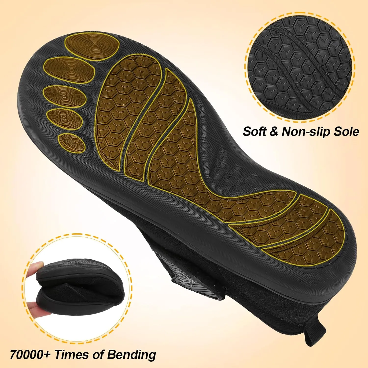 LeIsfIt Womens Slippers Wide Diabetic Shoes Adjustable Arthritis Edema House Shoes Indoor Outdoor Slippers