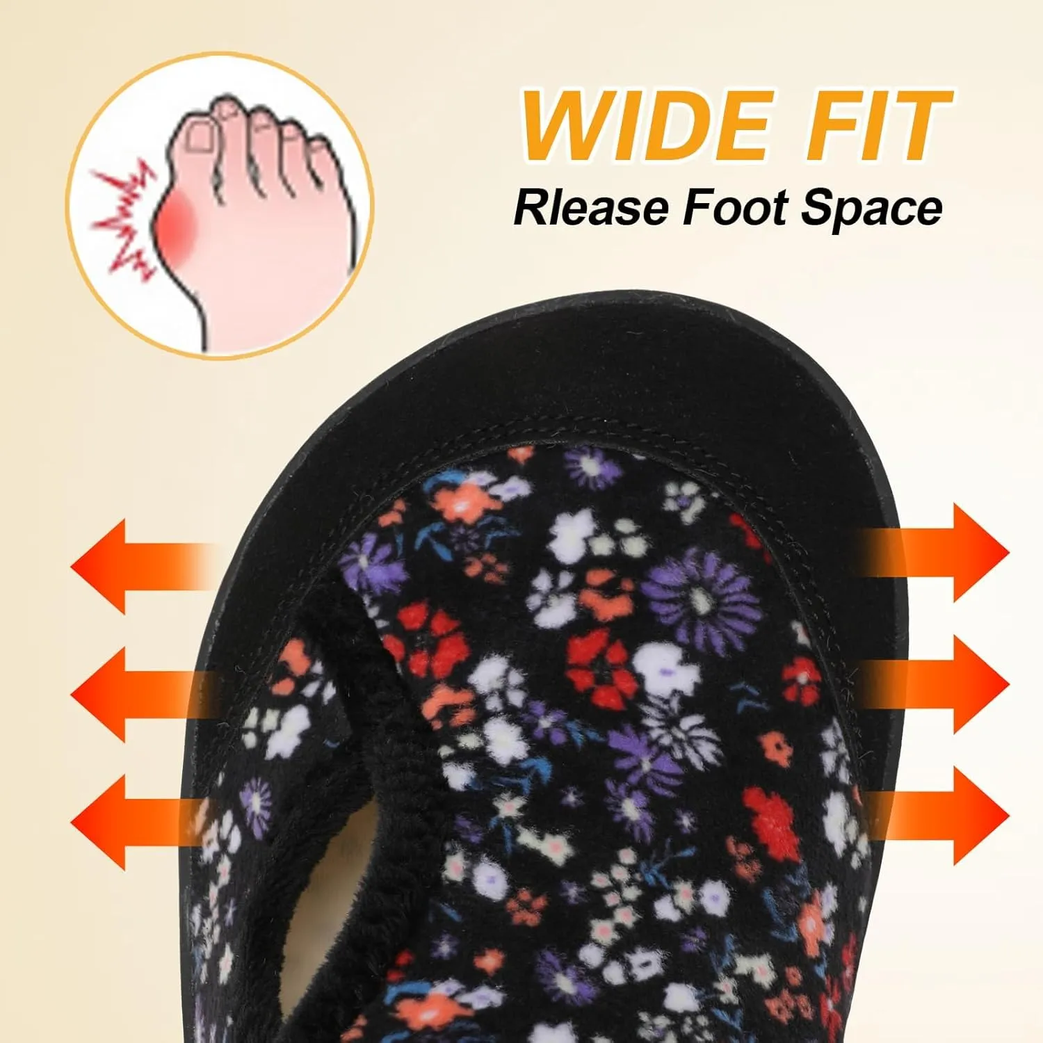LeIsfIt Womens Slippers Wide Diabetic Shoes Adjustable Arthritis Edema House Shoes Indoor Outdoor Slippers